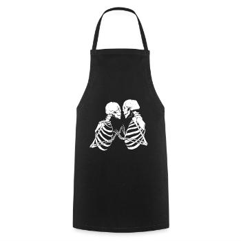Skeleton Love Valentine's Day Relationship Forever Death - Cooking Apron - black - Front - AI Model Male 185 dark (185cm)