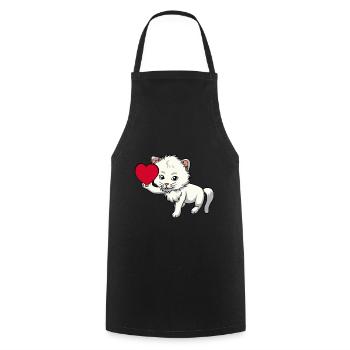 Coeur Chat Domestique Chat Animaux Enfants Animal Ami - Tablier de cuisine - noir - Devant - AI Model Male 185 dark (185cm)