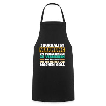 Reporter Journalistik Journalist - Kochschürze - Schwarz - Vorne - AI Model Male 185 dark (185cm)