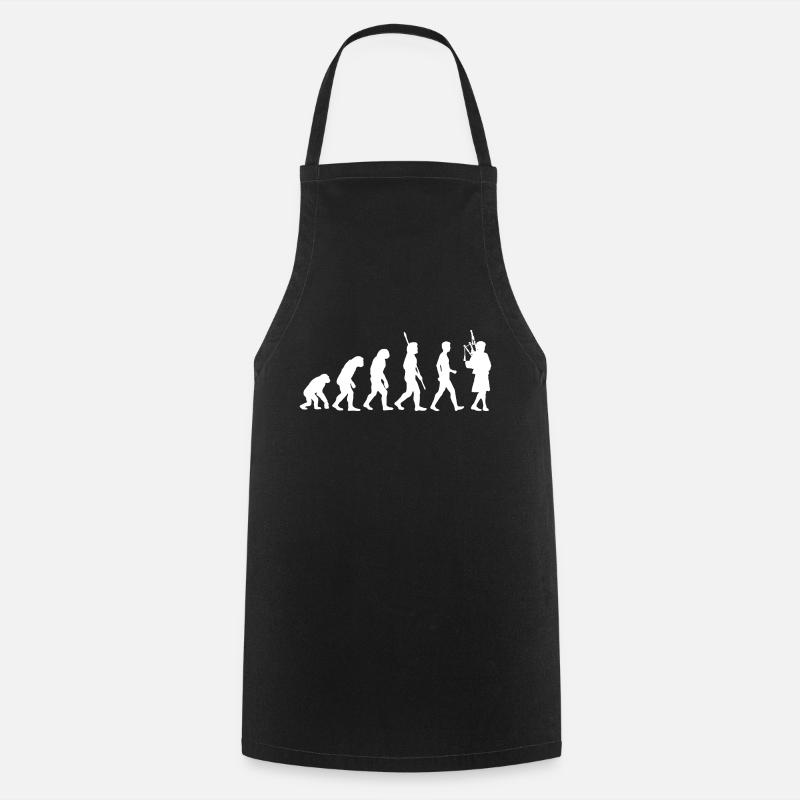 Bagpipes Evolution Scotland Music Bagpipers - Cooking Apron - black