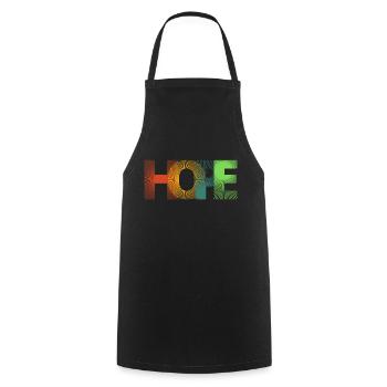 HOPE | HOFFNUNG | Print - Kochschürze - Schwarz - Vorne - AI Model Male 185 dark (185cm)