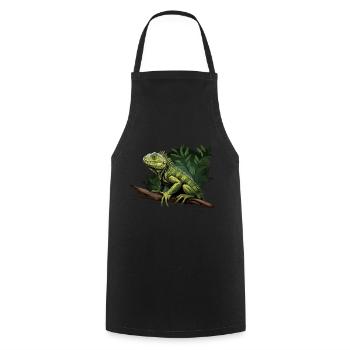 iguana branch reptiles green iguana - Cooking Apron - black - Front - AI Model Male 185 dark (185cm)