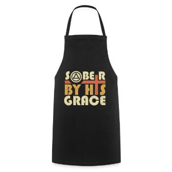 Faith Sobriety Dry Alcoholic Christian - Cooking Apron - black - Front - AI Model Male 185 dark (185cm)