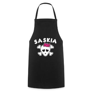 Pirate Saskia Design pour les filles et les femmes - Tablier de cuisine - noir - Devant - AI Model Male 185 dark (185cm)