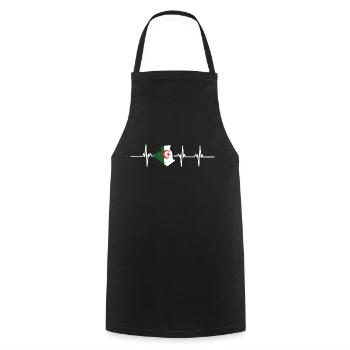 Heartbeat Algeria - Cooking Apron - black - Front - AI Model Male 185 dark (185cm)