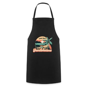 Fuerteventura Surfing Surfboard Palm Trees Island Summer - Cooking Apron - black - Front - AI Model Male 185 dark (185cm)