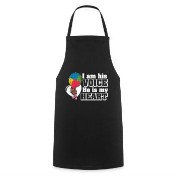 Balloon Autistic Autism Voice Heart Puzzle Piece - Cooking Apron - black - Front - AI Model Male 185 dark (185cm)