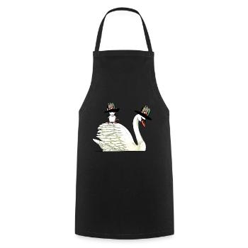 Schwan Maus Nager Vogel Hippie Freunde Tiere Kind - Kochschürze - Schwarz - Vorne - AI Model Male 185 dark (185cm)