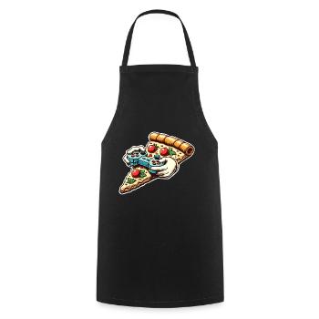 Pizza Gaming Gamer - Kochschürze - Schwarz - Vorne - AI Model Male 185 dark (185cm)