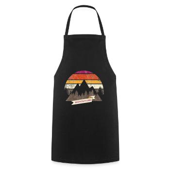 Mountain Girl Mountains Women's Retro Partner Shirt Fun - Cooking Apron - black - Front - AI Model Male 185 dark (185cm)