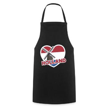 Graphique du drapeau de la Hollande - Tablier de cuisine - noir - Devant - AI Model Male 185 dark (185cm)