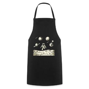 Graphique d’astronaute du système solaire - Tablier de cuisine - noir - Devant - AI Model Male 185 dark (185cm)
