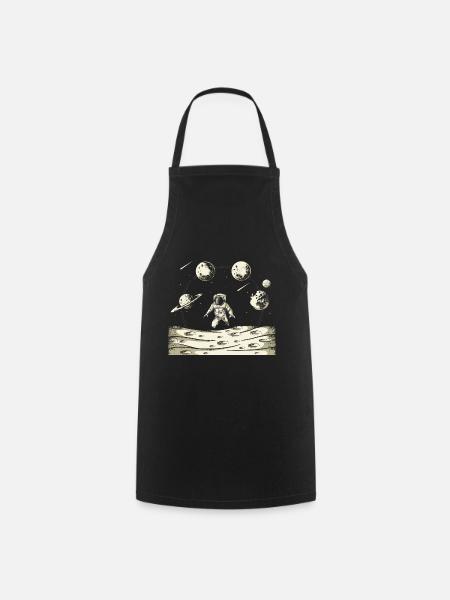Solar System Astronaut Graphic - Cooking Apron - black