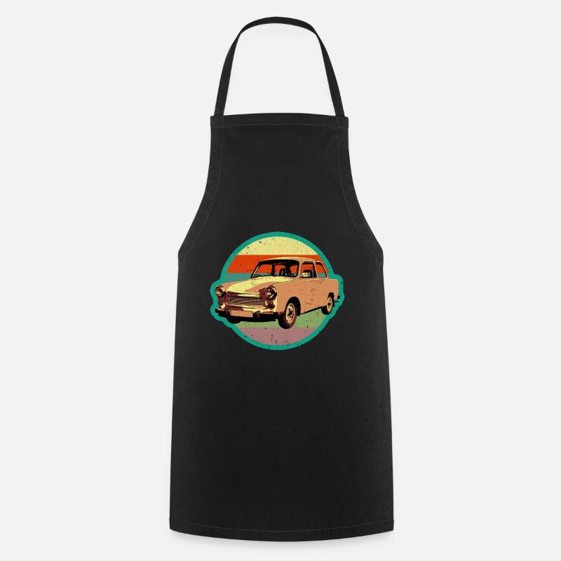 Design rétro Trabbi DDR cool en look usé - Tablier de cuisine - noir