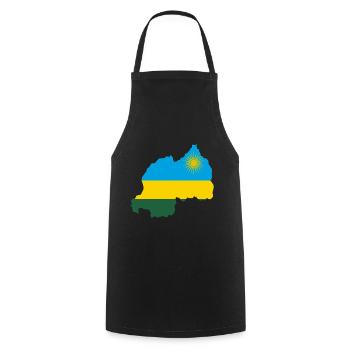 Ruanda Landkarte Fahne Flagge Wappen - Kochschürze - Schwarz - Vorne - AI Model Male 185 dark (185cm)