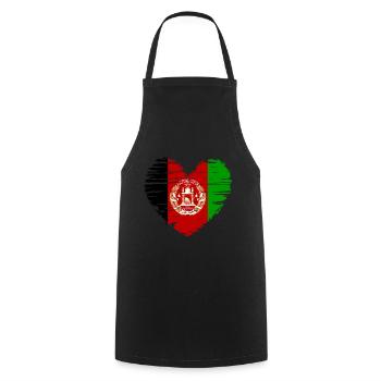 Afghanistan heart flag flag coat of arms - Cooking Apron - black - Front - AI Model Male 185 dark (185cm)
