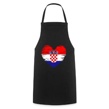 Croatia heart flag flag coat - Cooking Apron - black - Front - AI Model Male 185 dark (185cm)