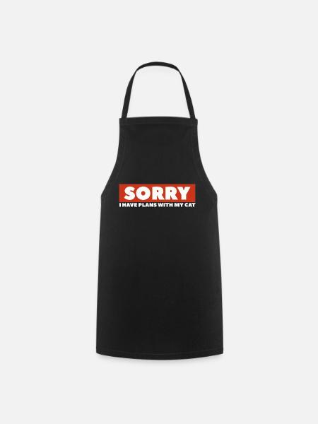Cat man / cat / Funny cat saying - Cooking Apron - black