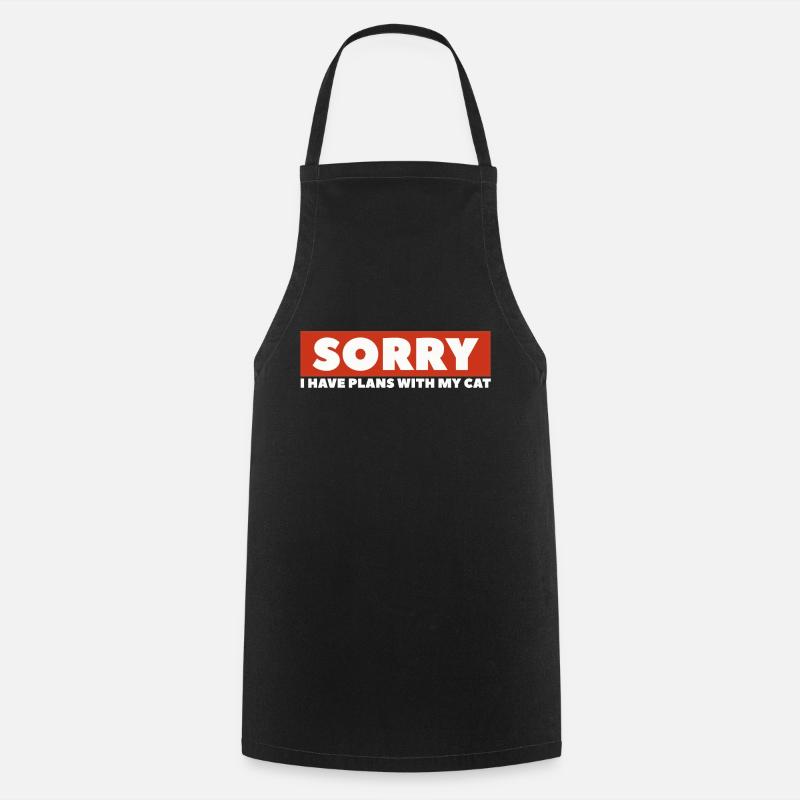 Chat/ Chat / Drôle de parole de chat - Tablier de cuisine - noir