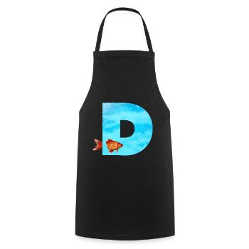 poisson rouge d - Tablier de cuisine - noir - Devant - AI Model Male 185 dark (185cm)