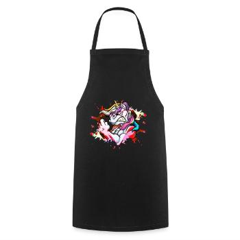 Unicorn Strong Muscles Fitness Bodybuilding Colorful - Cooking Apron - black - Front - AI Model Male 185 dark (185cm)