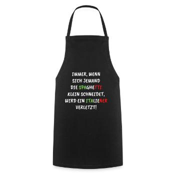 Spaghetti Italiener Italien - Kochschürze - Schwarz - Vorne - AI Model Male 185 dark (185cm)