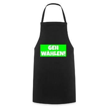Geh wählen! - Kochschürze - Schwarz - Vorne - AI Model Male 185 dark (185cm)