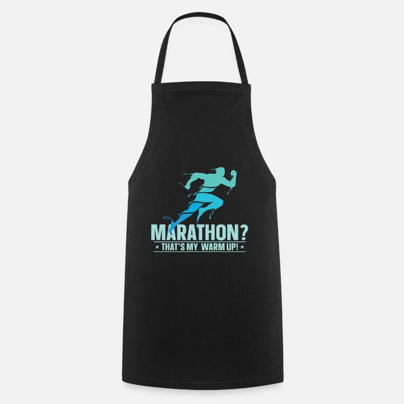 Marathon Marathon Marathon Runner Cadeau - Tablier de cuisine - noir