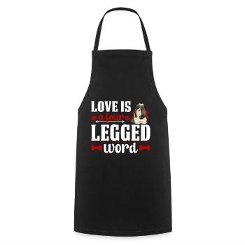 Shih Tzu Dear Four-legged Word Funny - Cooking Apron - black - Front - AI Model Male 185 dark (185cm)