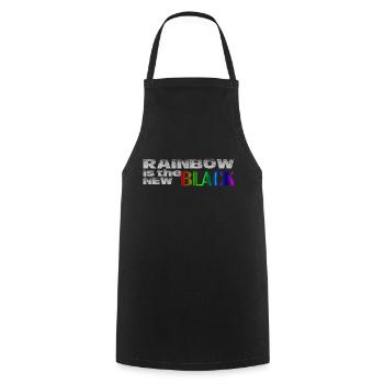 Rainbow is the new black - Cooking Apron - black - Front - AI Model Male 185 dark (185cm)