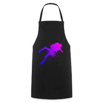 Diving Free Dive Scuba Diving Men - Cooking Apron - black - Front - AI Model Male 185 dark (185cm)