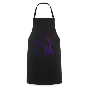 Percussionniste Batteur Femmes Tambours - Tablier de cuisine - noir - Devant - AI Model Male 185 dark (185cm)