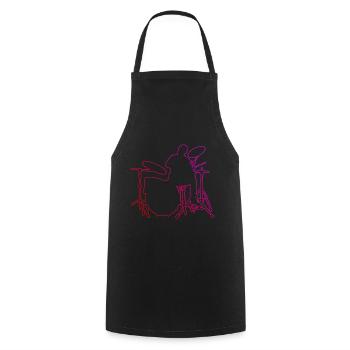Drummer Women Men Drummer Drum Kit - Cooking Apron - black - Front - AI Model Male 185 dark (185cm)