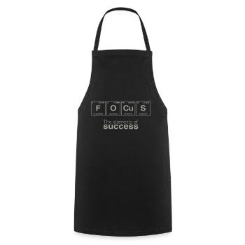 Slogan d’entreprise : Les éléments du succès - FOCUS - Tablier de cuisine - noir - Devant - AI Model Male 185 dark (185cm)