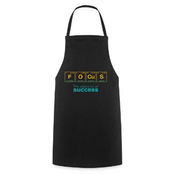 Slogan d’entreprise : Les éléments du succès - FOCUS - Tablier de cuisine - noir - Devant - AI Model Male 185 dark (185cm)