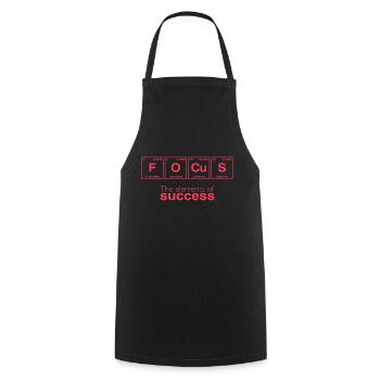 Dictons de bureau: Les éléments du succès - FOCUS - Tablier de cuisine - noir - Devant - AI Model Male 185 dark (185cm)