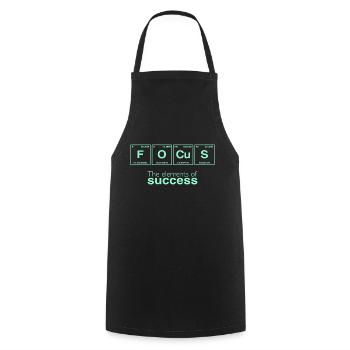 Dictons de bureau: Les éléments du succès - FOCUS - Tablier de cuisine - noir - Devant - AI Model Male 185 dark (185cm)