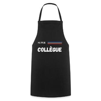 super collègue - t-shirt assorti - Tablier de cuisine - noir - Devant - AI Model Male 185 dark (185cm)