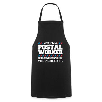 Postbote Briefträger Brief Paketdienst Geschenk - Kochschürze - Schwarz - Vorne - AI Model Male 185 dark (185cm)