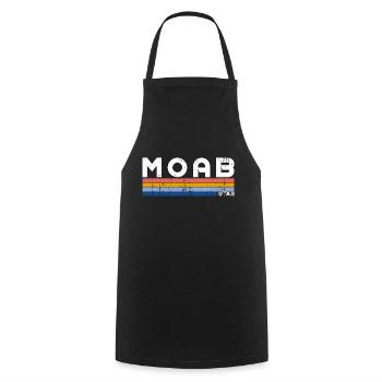 Vintage 70s 80s Style Moab, Utah - Tablier de cuisine - noir - Devant - AI Model Male 185 dark (185cm)
