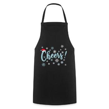 Cheers Merry Xmas Christmas Cheer - Cooking Apron - black - Front - AI Model Male 185 dark (185cm)