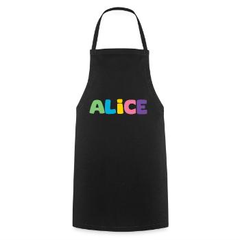 Name - Alice - Cooking Apron - black - Front - AI Model Male 185 dark (185cm)