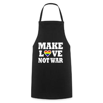 Make love not war - Cooking Apron - black - Front - AI Model Male 185 dark (185cm)
