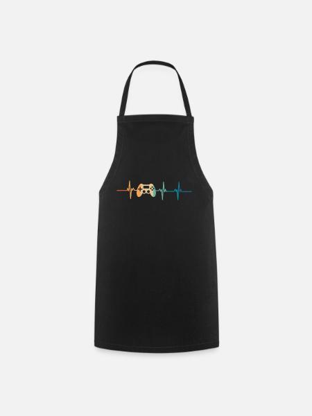 battement De cœur console de jeux - Tablier de cuisine - noir