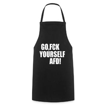 Fck afd go fuck yourself afd - Kochschürze - Schwarz - Vorne - AI Model Male 185 dark (185cm)
