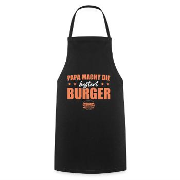 Papa macht die besten Burger Vatertag Geschenk - Kochschürze - Schwarz - Vorne - AI Model Male 185 dark (185cm)
