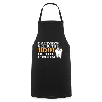 Always straight to the heart of the problem - Cooking Apron - black - Front - AI Model Male 185 dark (185cm)