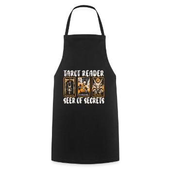 Tarot card reader, cartomant enthusiast, - Cooking Apron - black - Front - AI Model Male 185 dark (185cm)