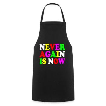 Never again is now - Tablier de cuisine - noir - Devant - AI Model Male 185 dark (185cm)