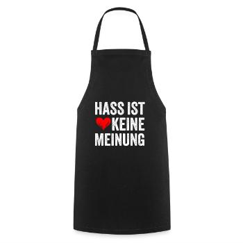 Hass ist keine Meinung - Kochschürze - Schwarz - Vorne - AI Model Male 185 dark (185cm)